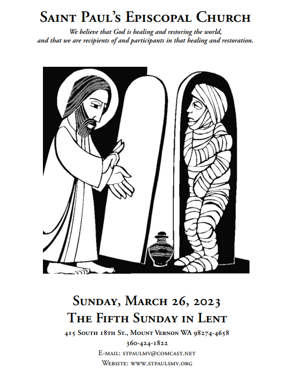 Worship March 26 2023 The Fifth Sunday In Lent St Paul S